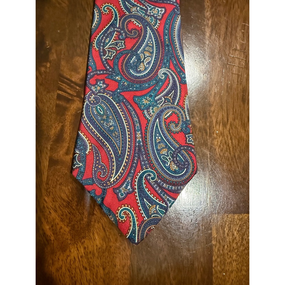 Stafford Mens Red Blue Paisley Classic Necktie Formal Business Accessory